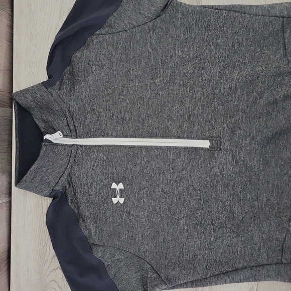🛍Under Armour Womens S Grey‎ Loose Coldgear Half Zip Warm Pullover Activewear - Picture 3 of 13